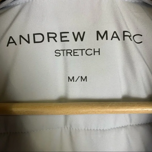 Andrew Marc Light Grey Quilted Hooded Lined Long Stretch Winter Jacket Medium - Picture 6 of 7